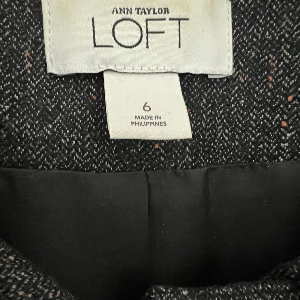 Ann Taylor LOFT Suit Women Dark Brown Tweed Wool Blazer and Pants Size 6 - Picture 7 of 16